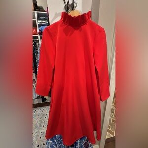 Tuckernuck Red Dress with Ruffled Collar